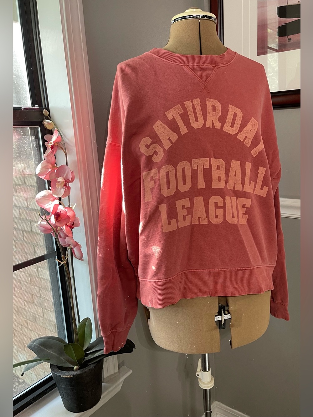 American Eagle Outfitters Women’s Rose Color Saturday Football League Sweatshirt